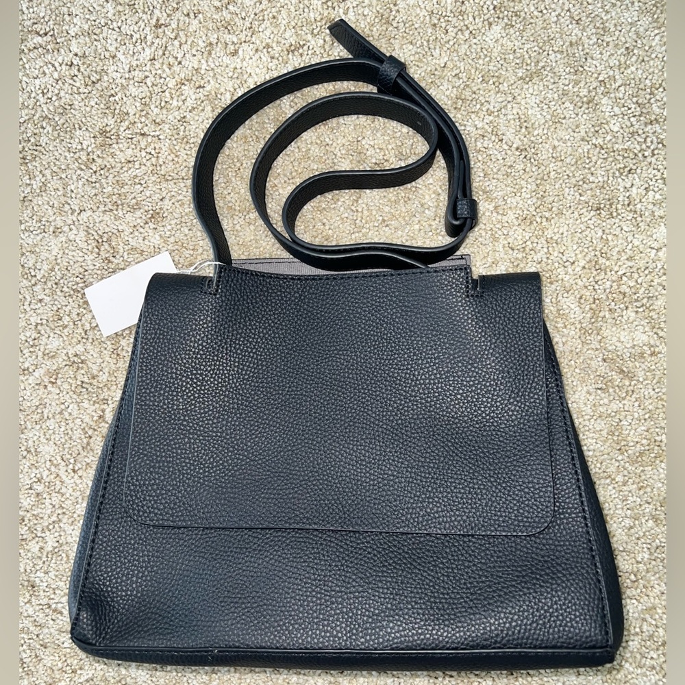 👜👛Women’s Black Pebble Leather Designer Handbag-Adjustable Strap NWT